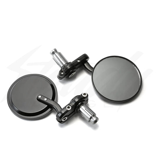 Universal Pair Bar End Round Mirrors 3" - Howling Moto