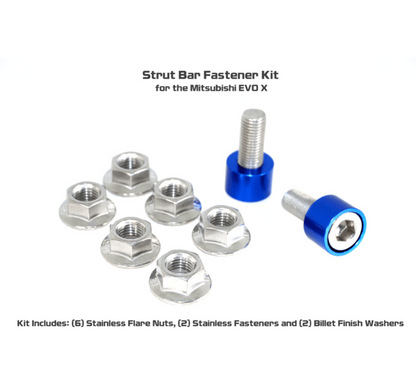 ZSPEC Strut Bar Fastener Kit for Mitsubishi Lancer EVO X 10, Stainless & Billet - Howling Moto
