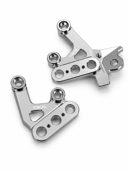 Chrome Silver Foot Peg Brackets for Sur-Ron Light Bee X & E-Ride Pro – Heavy Duty Upgrade