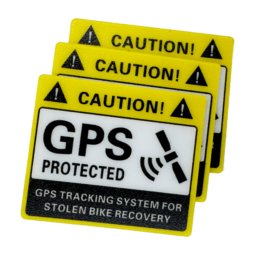 Anti Theft GPS Warning Sticker 3 Pack - Howling Moto