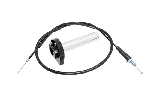 TB Billet Throttle w/ Cable, Black – 1/4 Turn - Howling Moto