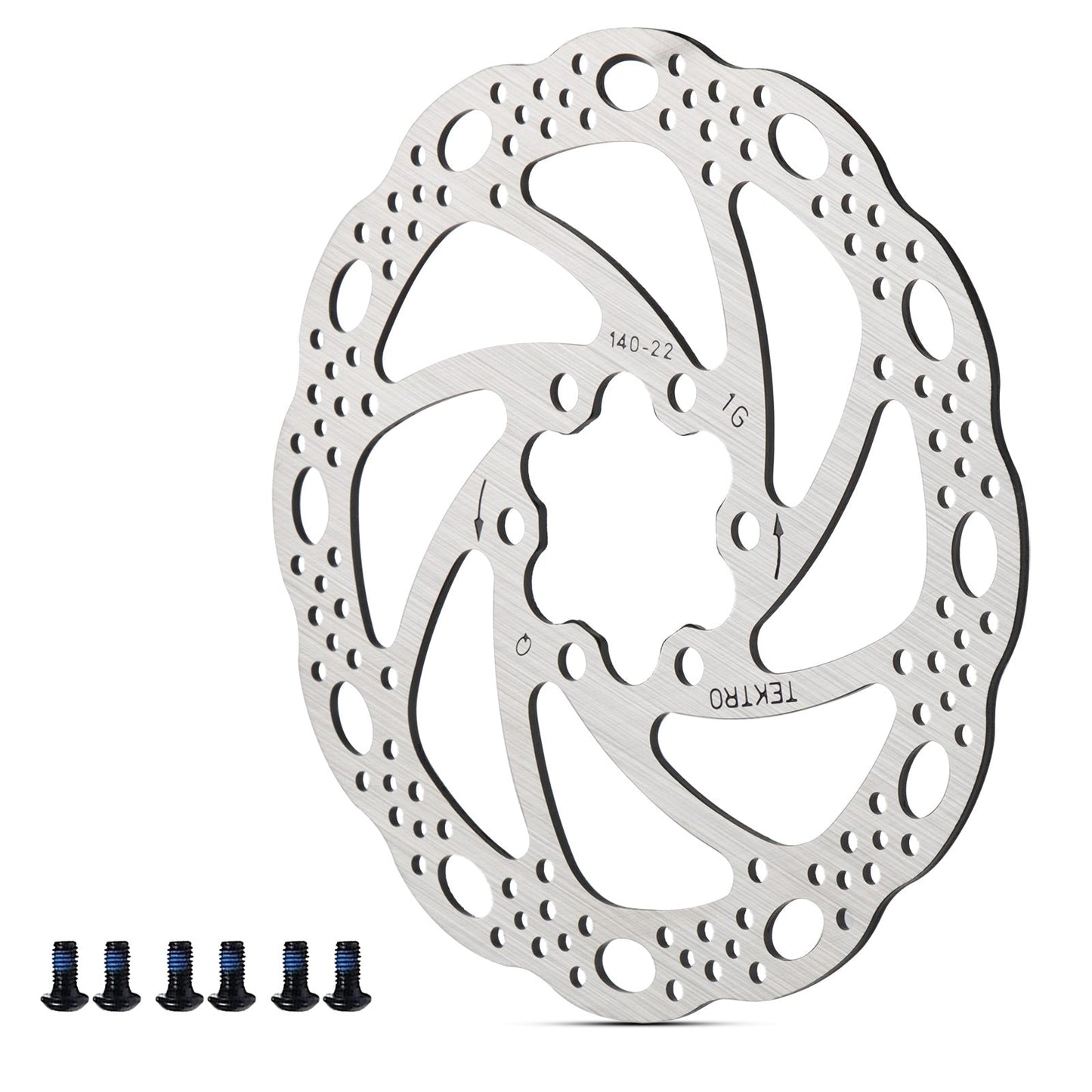 Hycline Tektro TR-24 disc brake rotor in 140mm size, stainless steel, 6-bolt mount, suitable for bicycle brake systems