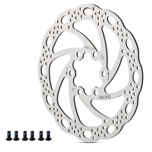 Hycline Tektro TR-24 disc brake rotor in 140mm size, stainless steel, 6-bolt mount, suitable for bicycle brake systems