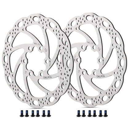 Tektro TR-24 bicycle disc brake rotor, 180mm, stainless steel, 6-bolt mount, for mountain or road bikes.