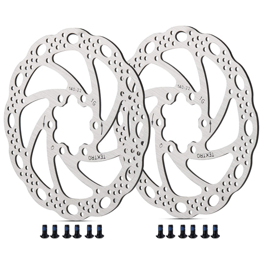 Tektro TR-24 bicycle disc brake rotor, 180mm, stainless steel, 6-bolt mount, for mountain or road bikes.