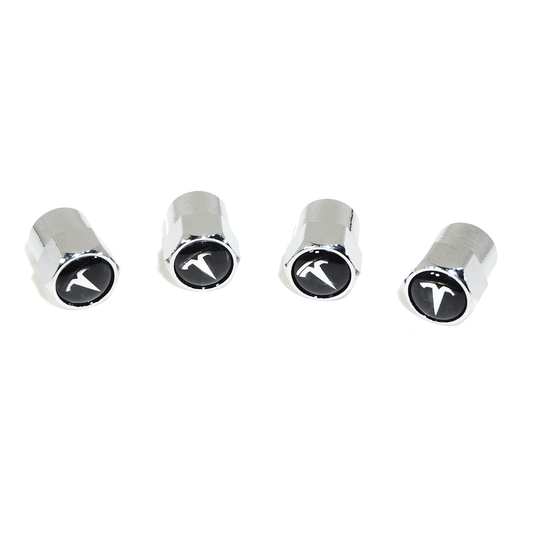 Chrome Valve Stem Tire Caps, Style: Tesla - Howling Moto