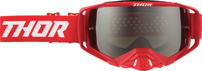 THOR Activate Goggle Flite Red with Mirror Lens, motocross protective eyewear with red frame and reflective lens