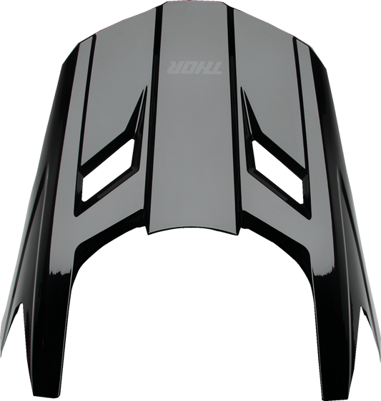 Black matte Thor Fleet visor kit for XS-M helmets, featuring a sleek blackout design and secure attachment points.