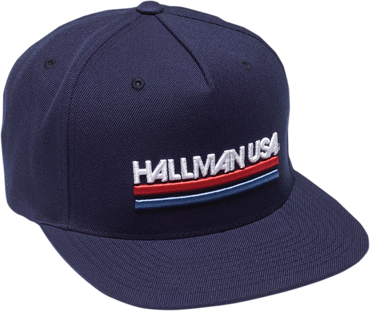 THOR Hallman USA Navy hat with adjustable strap and embroidered Thor logo, part number 2501-3675, on a neutral background.