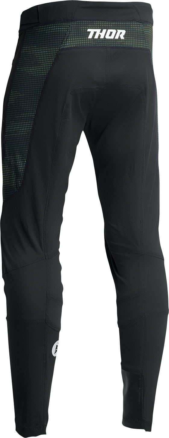 THOR Intense Assist Berm Pants in black and camo, US size 32, designed for motocross riding and off-road sports.