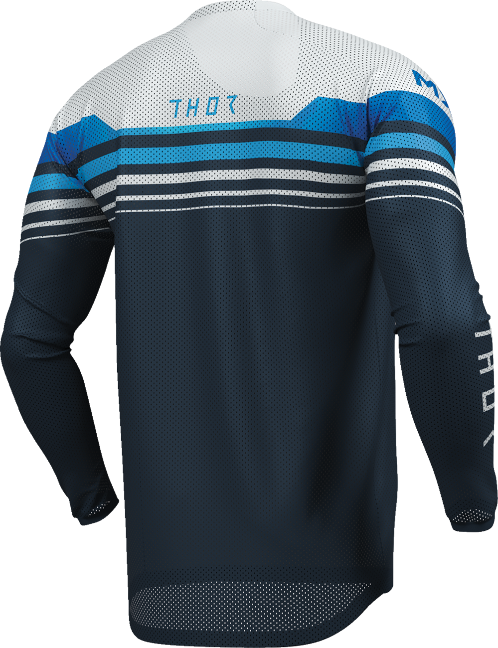 THOR Launchmode Air Raptor Jersey 2XL in Midnight Gray showing lightweight, breathable motocross jersey with Thor branding.