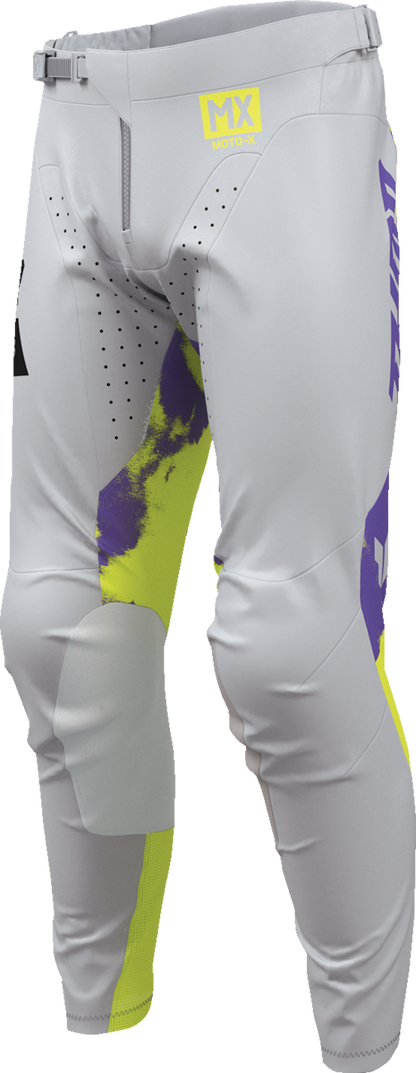 THOR Launchmode Bleach Pants in gray acid color, US size 30, with distressed denim style and branded details.