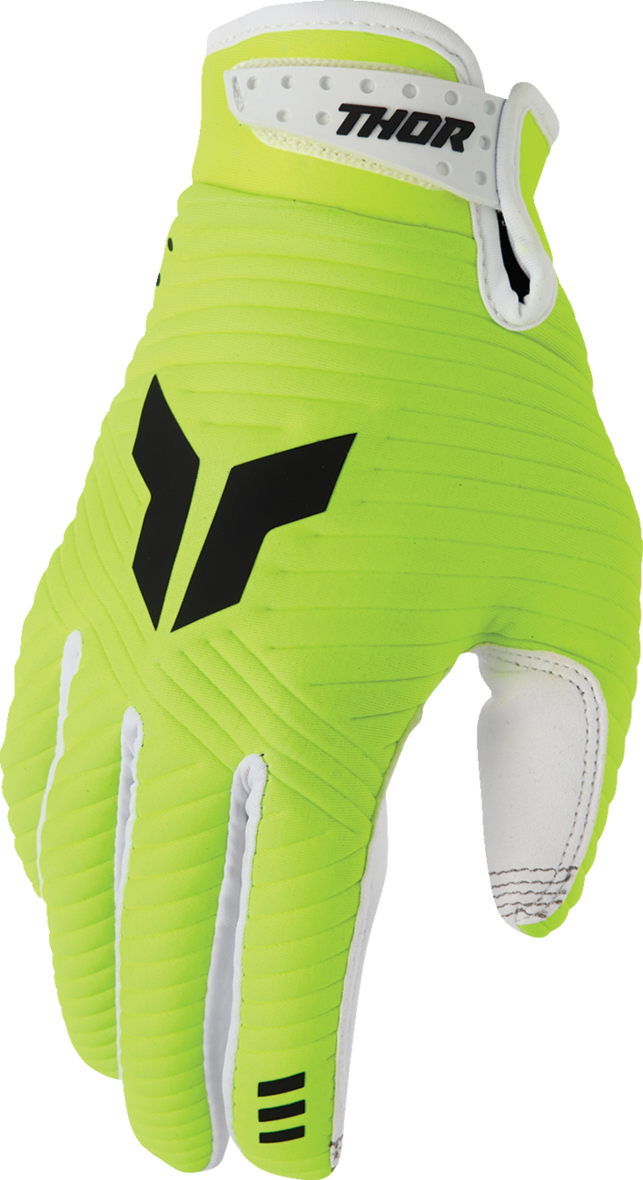 THOR Launchmode CW Gloves in Acid color, size XS, designed for motocross riding, with durable construction and secure fit.