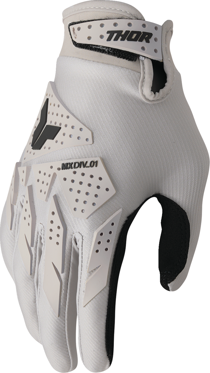 THOR Launchmode XP gloves in sand color, size XL, featuring durable riding gloves with protective padding and adjustable straps.