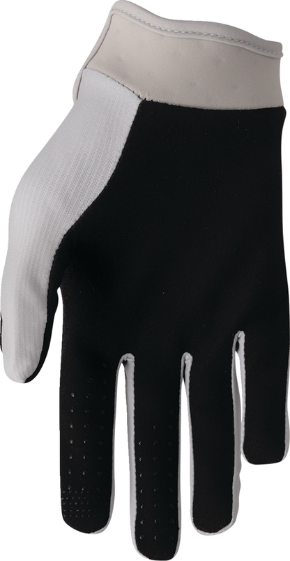 THOR Launchmode XP gloves in sand color, size XL, featuring durable motorcycle glove design with reinforced palms and knuckles.