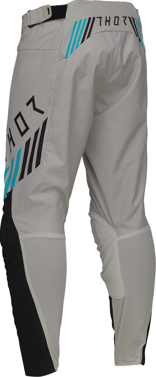 Thor Launchmode Zone Pants in sand, US size 42, durable riding gear with reinforced panels and adjustable waist for motorcycle riding.