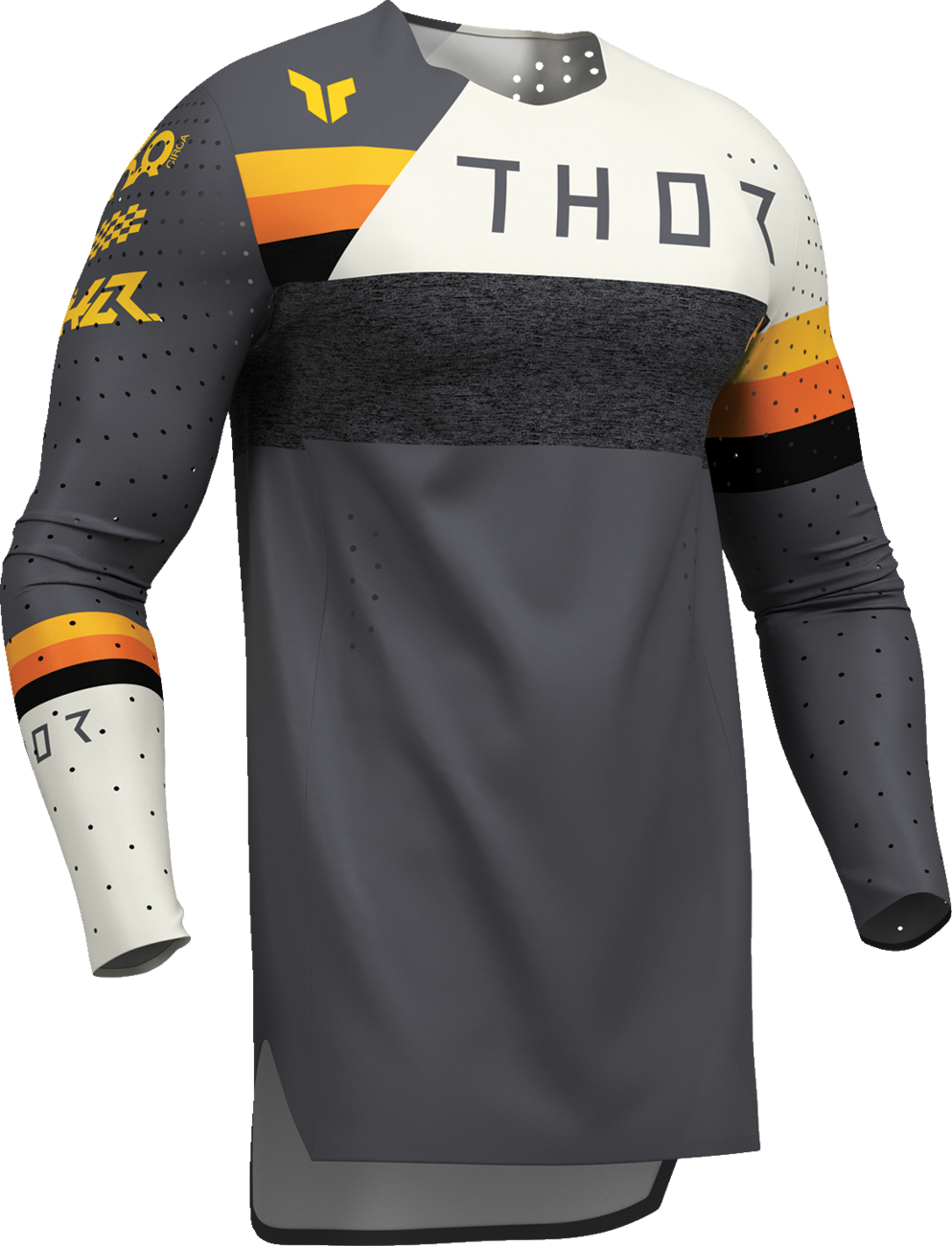 THOR Sportmode League Jersey in charcoal and white, small size, featuring the THOR brand logo and athletic design.