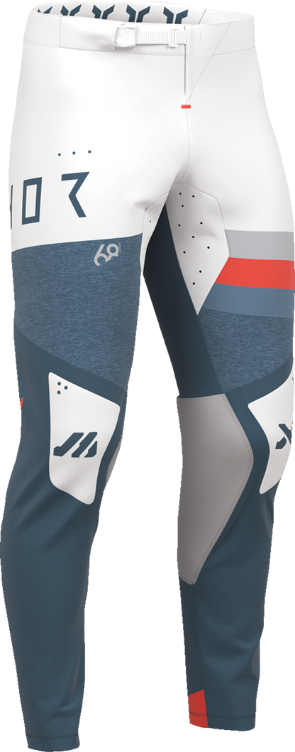 THOR Sportmode League Pants in blue and white, US size 31, featuring sporty design and adjustable waistband.