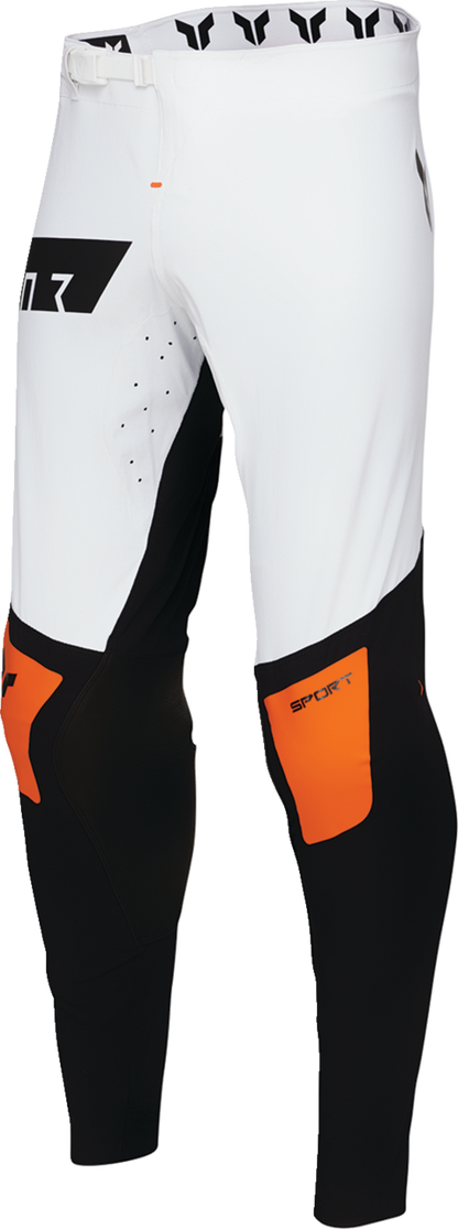 THOR, THOR Sportmode Rogue Pants White/Orange US 34 – Lightweight Athletic Cycling Trousers