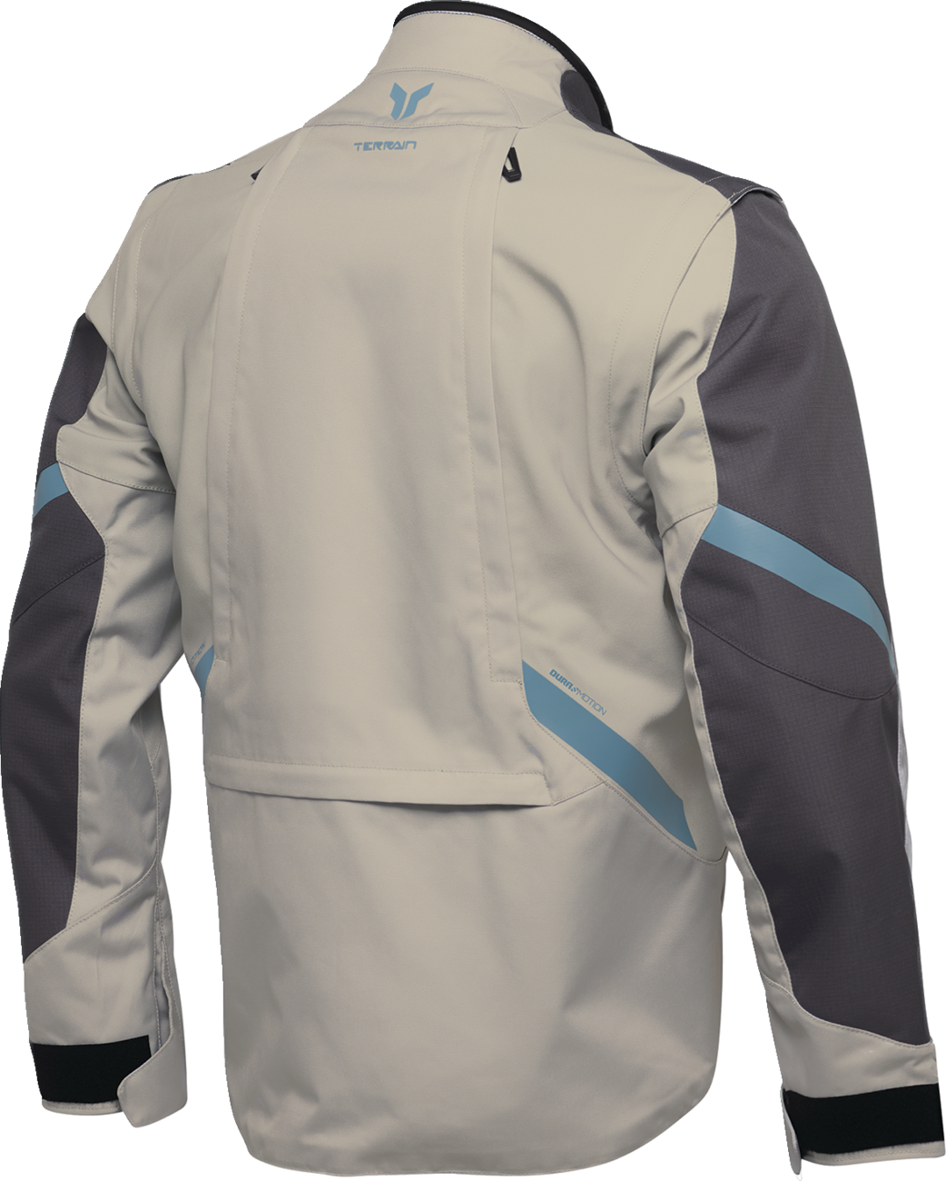 Thor Terrain Jacket in Sand, small size, showing durable, water-resistant riding jacket with zip pockets and adjustable cuffs.