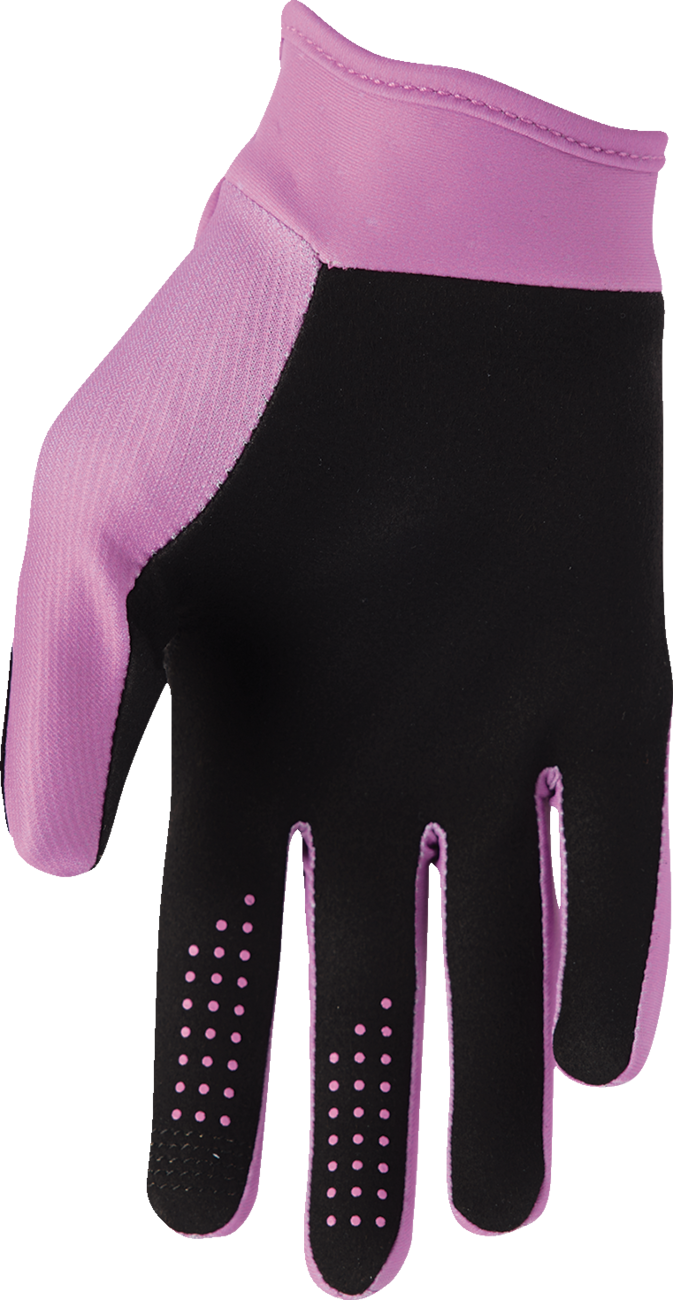THOR Women's Launchmode XP Gloves in orchid color, large size, featuring durable polyester and TPR construction for protection.