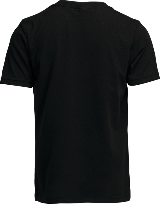 Youth THOR Iconic T-Shirt in Dry Lake Black, featuring bold THOR branding and classic motocross style in a comfortable fit.