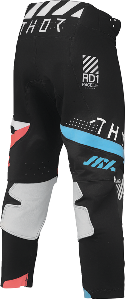 Black THOR Youth Sportmode Synth Pants with adjustable waistband and sporty design, US size 28, front view image.