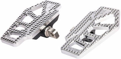 Chrome Apex Mini Floorboards for Driver by THRASHIN SUPPLY CO., showing polished metal surface and mounting brackets.