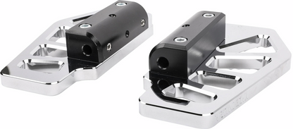 Chrome Apex Mini Floorboards for passenger side by THRASHIN SUPPLY CO., featuring compact design for motorcycle comfort and style.