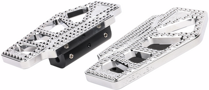 Chrome Apex Mini Floorboards for passenger side by THRASHIN SUPPLY CO. featuring a sleek, compact design for motorcycle footrests.