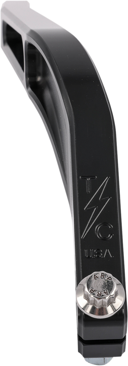Black THRASHIN SUPPLY CO. TSC-2901-1 shifter lever made of durable 6061 T6 aluminum, designed for bike gear shifting.