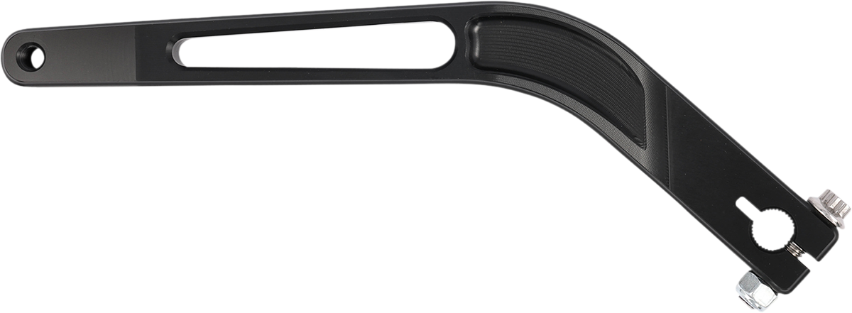 Black Thrasin Supply Co. TSC-2901-1 shifter lever made of durable 6061 T6 aluminum for motorcycle or bike gear shifting.
