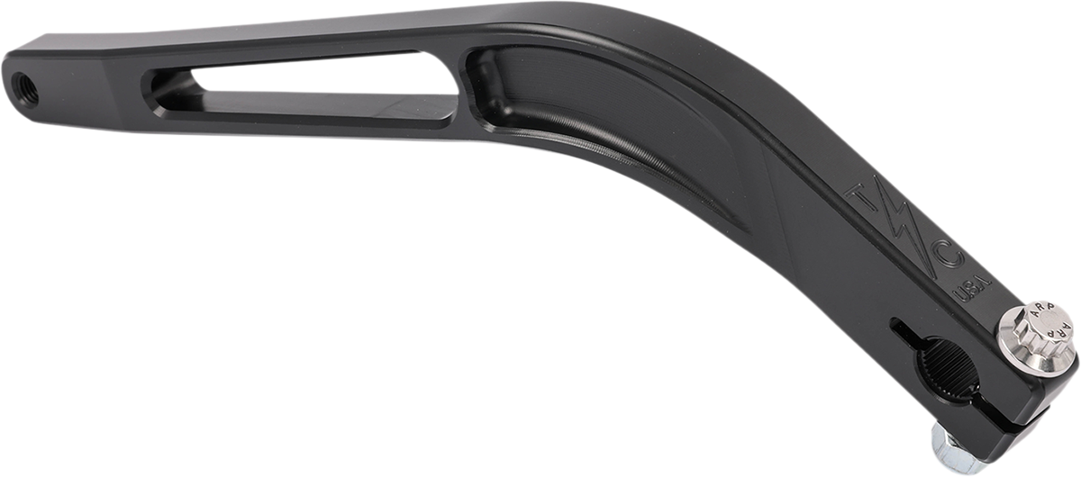 Black THRASHIN SUPPLY CO. TSC-2901-1 shifter lever made of durable 6061 T6 aluminum for motorcycle or bike control.