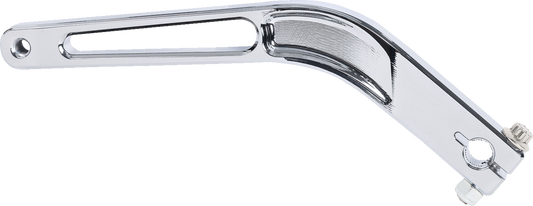 Chrome shifter peg by THRASHIN SUPPLY CO. for Softail motorcycles, 1 inch shorter, designed for mid-controls.