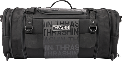 THRASHIN SUPPLY CO. Motorcycle passenger bag with 32L capacity, versatile mounting options, and durable design for riders.