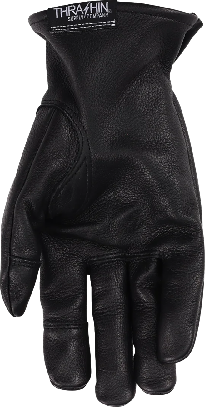 Black Roper leather gloves by Thrashin Supply Co. in 3XL size, shown with detailed stitching and durable leather material.