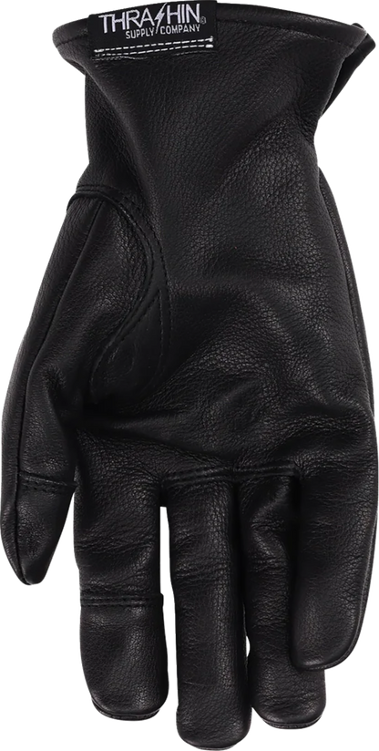 Black Roper leather gloves by Thrashin Supply Co. in 3XL size, shown with detailed stitching and durable leather material.