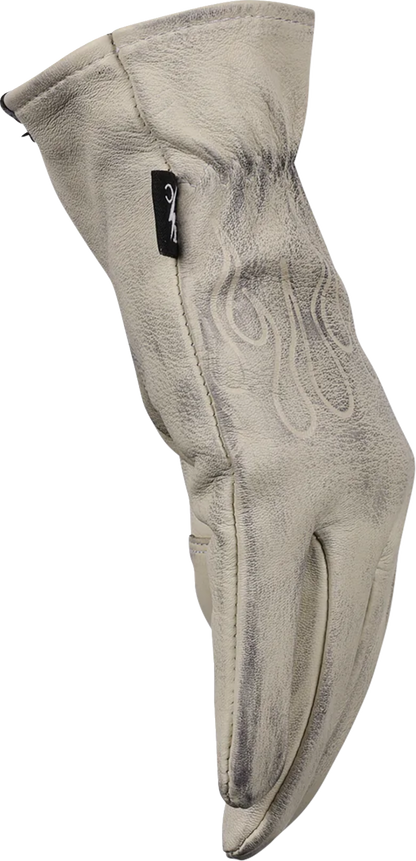 Bone white Roper leather gloves by THRASHIN SUPPLY CO. in 3XL size, featuring detailed stitching and durable leather construction.