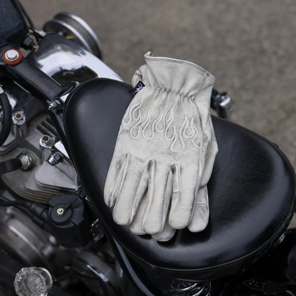 Bone white Roper leather gloves by Thrashin Supply Co. in size 3XL, featuring durable leather and detailed stitching.