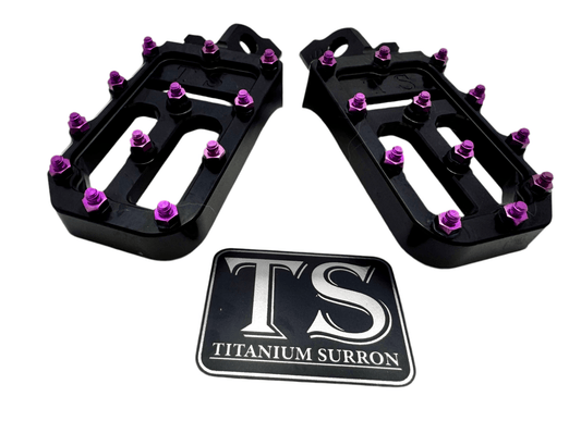 TS Foot Pegs W/ Titanium Grips for Most E-moto - Howling Moto