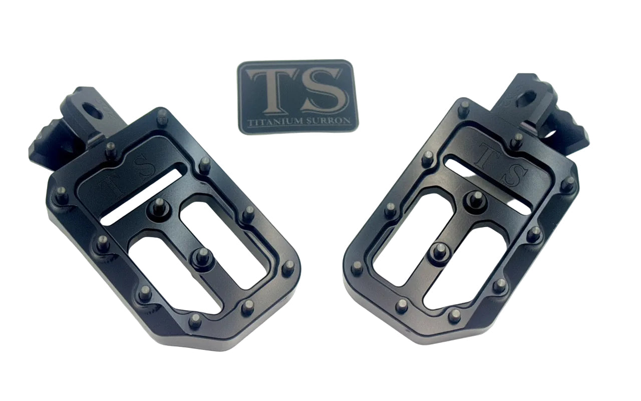 TS Foot Pegs W/ Titanium Grips for Most E-moto - Howling Moto