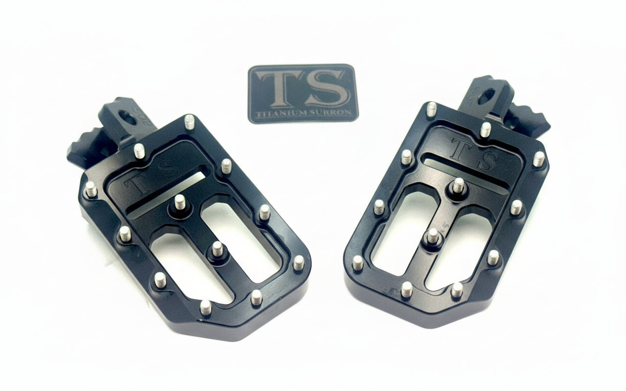TS Foot Pegs W/ Titanium Grips for Most E-moto - Howling Moto