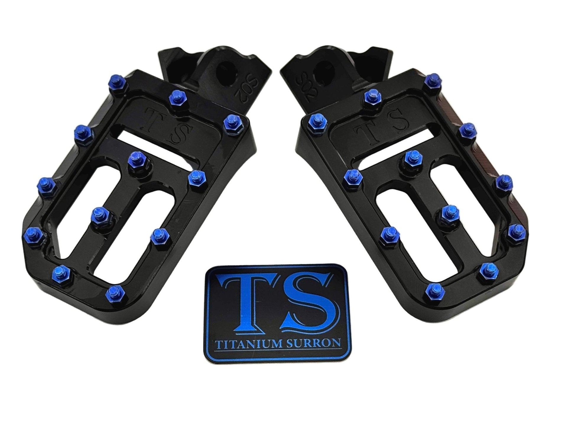 TS Foot Pegs W/ Titanium Grips for Most E-moto - Howling Moto