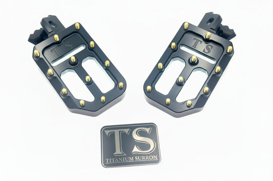 TS Foot Pegs W/ Titanium Grips for Most E-moto - Howling Moto