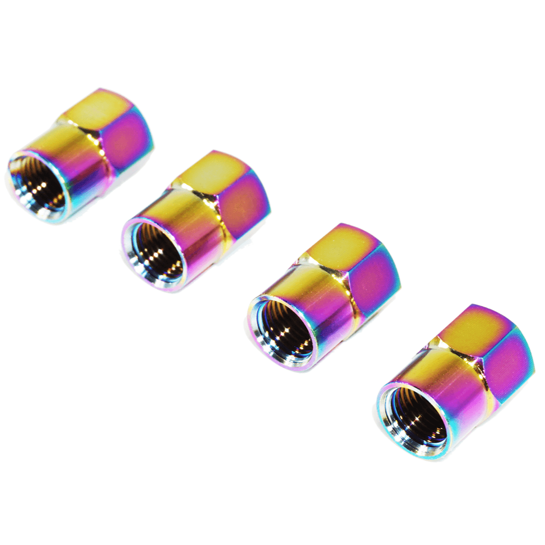 Titanium Tire Cap Set, Universal for Valve Stem Caps on Cars & Bikes, Grade-5 Titanium - Howling Moto