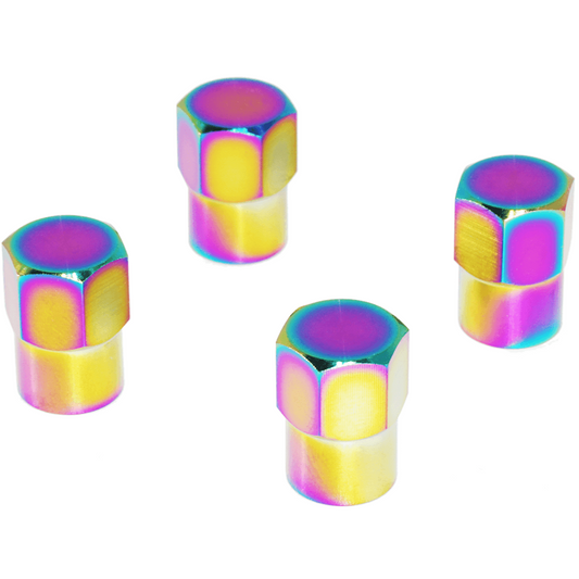 Titanium Tire Cap Set, Universal for Valve Stem Caps on Cars & Bikes, Grade-5 Titanium - Howling Moto