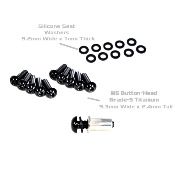 ZSPEC Button-Head Body Kit Fastener, M5x25mm w/ Rivet Nut, Titanium, Per Each - Howling Moto