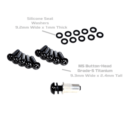 ZSPEC Button-Head Body Kit Fastener, M5x25mm w/ Rivet Nut, Titanium, Per Each - Howling Moto