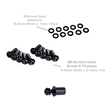 ZSPEC Button-Head Body Kit Fastener, M5x25mm w/ Well Nut, Titanium, per Each - Howling Moto