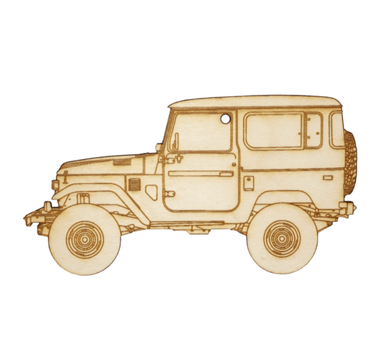 ZSPEC Laser-Engraved Wood Ornament, Style: Toyota FJ40 Landcruiser, Birch - Howling Moto